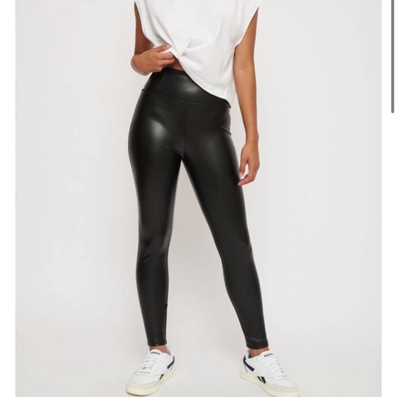 DYNAMITE FAUX LEATHER LEGGINGS - Picture 1 of 5